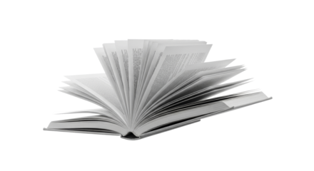 An open book with fanned pages showcases a journey through written knowledge and the power of information laid bare for readers to explore its