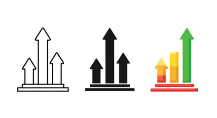 Trend and growth icons - Line and glyph solid icon set - Solid icons vector collection - Blue icon set - Icon vector - Flat Design Icon