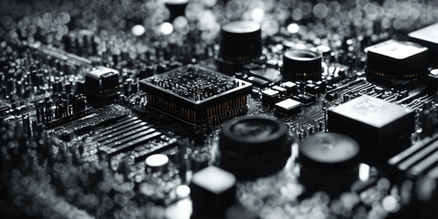 close up of a computer circuit board