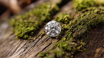 The Future of Gems: High-Quality Synthetic Diamond Showcased on Organic Nature Surface