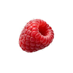 [Transparent Background PNG]Fresh and juicy single red raspberry with visible texture