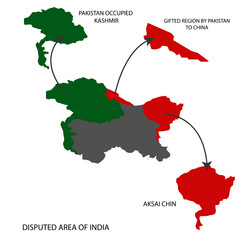 Jammu Kashmir Disputed Area Map Sketch Political Geography
