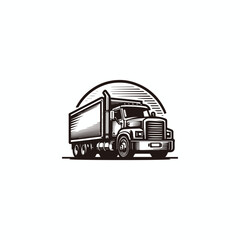 Truck logo style icon design template vector illustration