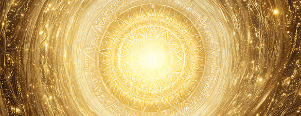 radiant golden mandala, AI generated