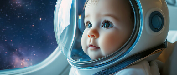 funny astronaut baby, AI generated