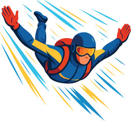 Skydiver in freefall with colorful streaks skydiving © Nargis