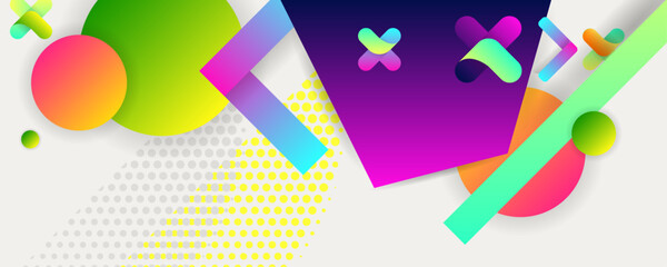 New color 2026 Dancing Cloud background with geometric elements, lines and dots for text, universal design, banner concept