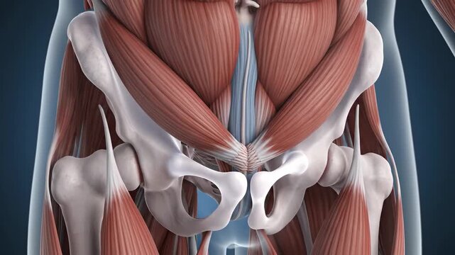 3D Anatomical Visualization of the Human Conjoint Muscles and Pelvis