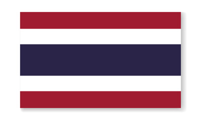 Thailand national flag in flat style. Vector flat background.