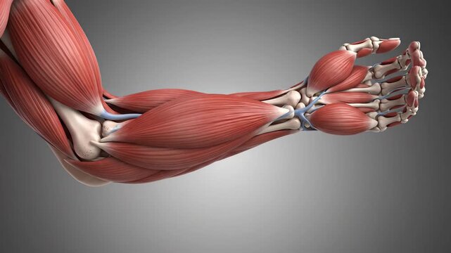 3D Animation of Human Supinator Muscle and Arm Anatomy