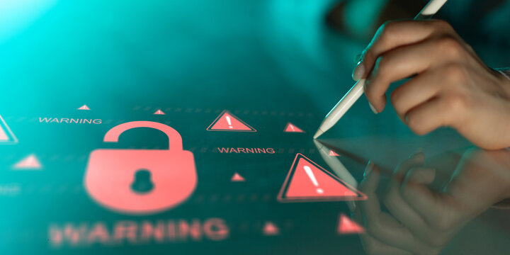 Critical Cybersecurity Breach Warning with Data Protection Risks.