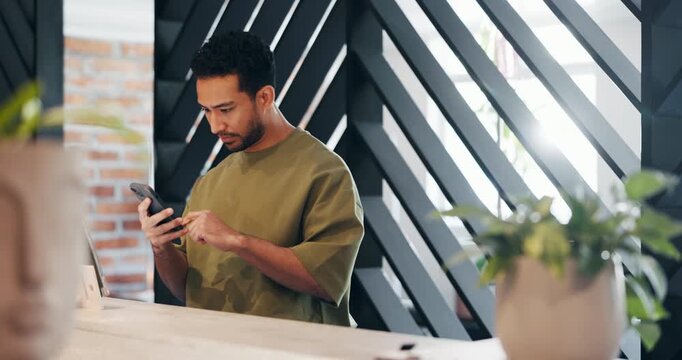 Man, concierge and help with tablet in hotel for Qr code, check in and digital payment. People, assistance and technology with flare for online booking, easy transaction and hospitality reservation