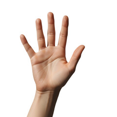 Fototapeta premium hand waving hello or goodbye, fingers spread and slight motion blur suggestion