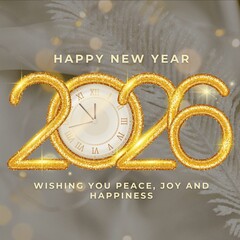 new year background with clock