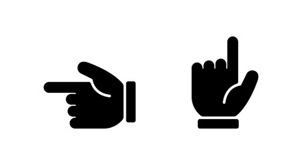 Pointing hand icon silhouette. Direction gesture navigation symbol. Forefinger sign