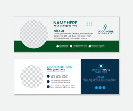 Morden email signature design with ellipse shape and Professional business facebook cover page timeline web ad banner template