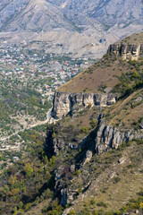 View of autumn landscape in the mountains of Dagestan