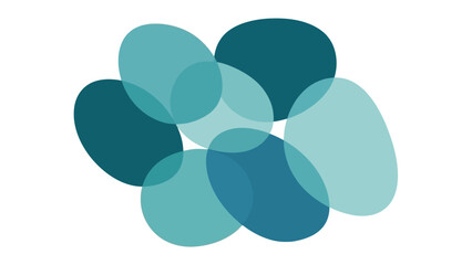 Abstract Organic Shapes Overlapping in Teal and Blue Tones, Modern Design Background