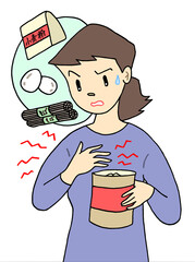 健康問題のイラスト - 食物アレルギー・アナフィラキシー・ショック症状