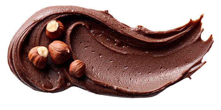 Rich chocolate hazelnut spread swirled with whole hazelnuts, a decadent sweet treat for breakfast or dessert
