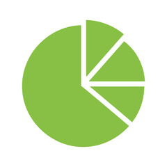 Green pie chart divided into three sections