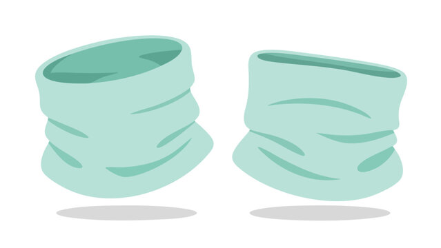 Minimalist aqua-hued neck gaiter illustration showcasing flexible wear for protection and versatile style, perfect for diverse outdoor activities