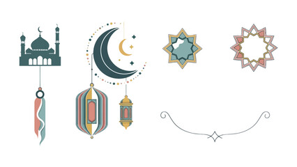 Islamic Decorative Elements: A collection of meticulously crafted Islamic design elements, perfect for celebrating cultural heritage and adding elegance to any project.