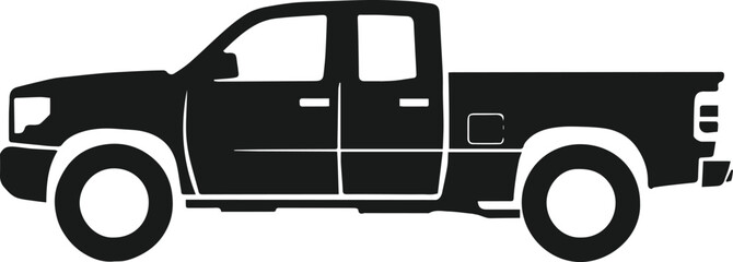 truck double cab pickup silhouette side view for transport © AIcon Star