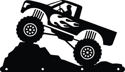 truck lifted off road pickup with large tires vector illustration © AIcon Star