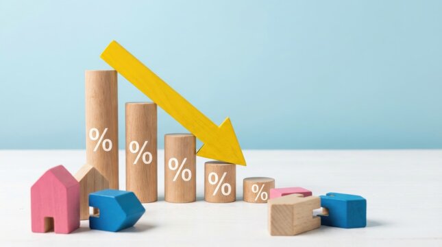 House models and down percentages, Property demand reduction, Real estate finance scenario connecting mortgage stress investment decline inflation trend and potential market crash