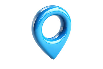 Glossy blue 3 D map pin icon isolated on black background location marker 1