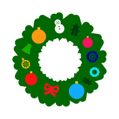 Festive Christmas Wreath Illustration