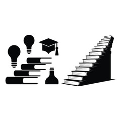 Staircase Built from Books stacked staircase. 