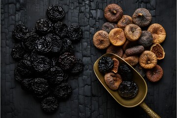 Prunes and Dried Figs Flat Lay