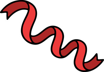 Fototapeta premium Wavy Red Ribbon Design Element for Festive Promotions