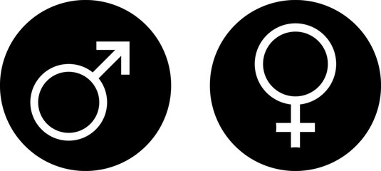 Circular Male and Female Symbols