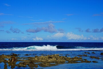 Siargao, Philippines: Waves crashing onto the shore 