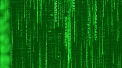 Green abstract grunge background featuring digital binary code and futuristic tech patterns for a modern computer data design - Powered by Adobe