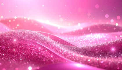 Obraz premium Abstract pink landscape with soft curves and shimmering light particles scattered throughout the composition