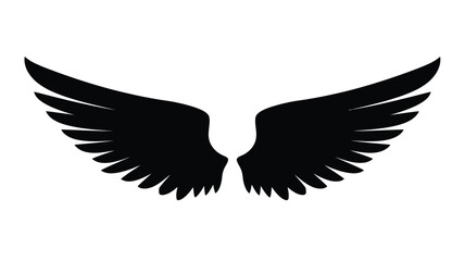 Abstract floral design with dark shapes and delicate lines silhouette