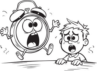 Funny Cartoon Alarm Clock with kids and Cute Characters