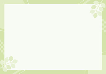 Soft Pastel Simple Frame with Botanical Corners Vector | Green Leaf Decoration Background