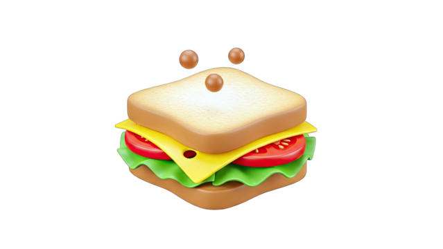 Sandwich with Ingredients and Floating Elements - Powered by Adobe