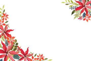 Flower watercolor frame for wedding, birthday, card, background, invitation, wallpaper, sticker, decoration etc.