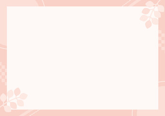 Soft Pastel Simple Frame with Botanical Corners Vector | Pink Leaf Decoration Background
