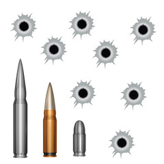 Realistic Ammunition Bullets and Bullet Hole Impact Set