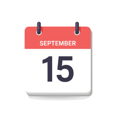 Fototapeta premium Flat design calendar icon displaying September fifteenth a clear vector graphic perfect for scheduling events and important reminders on digital