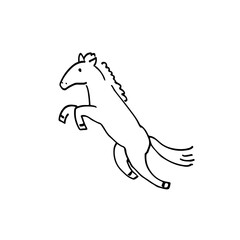 Leap into 2026! Cute Jumping Horse Line Art for the Year of the Horse
