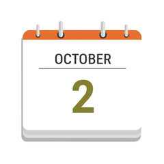 Fototapeta premium A crisp minimalist digital calendar displaying October second for important date tracking and scheduling.