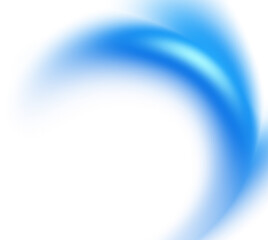 Soft blue blur gradient C-shape arc element isolated